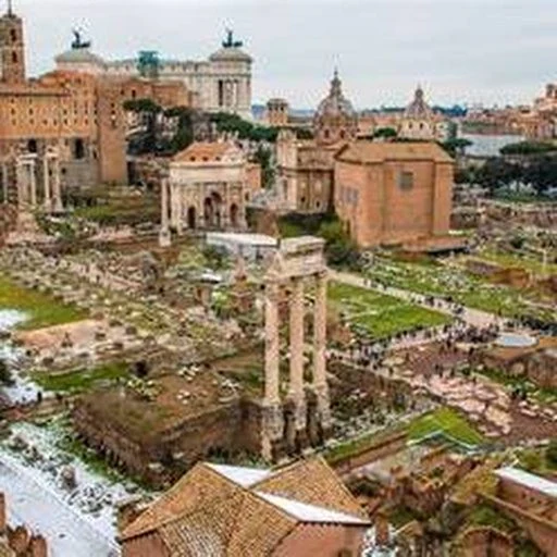 Vista mais alta da relação entre Palatino e Fórum. Mesmo não sendo a foto mais bonita do site, ela é