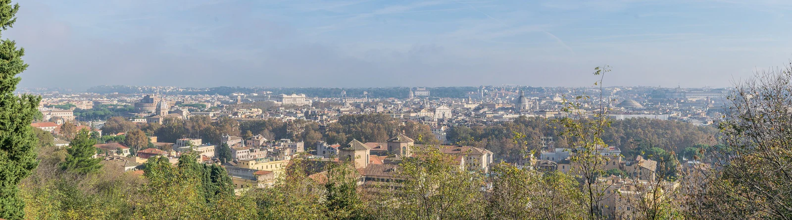 Panorama amplo de Roma visto do Gianicolo. Esta é a foto mais útil para entender por que eu gosto de fechar Roma aqui: d